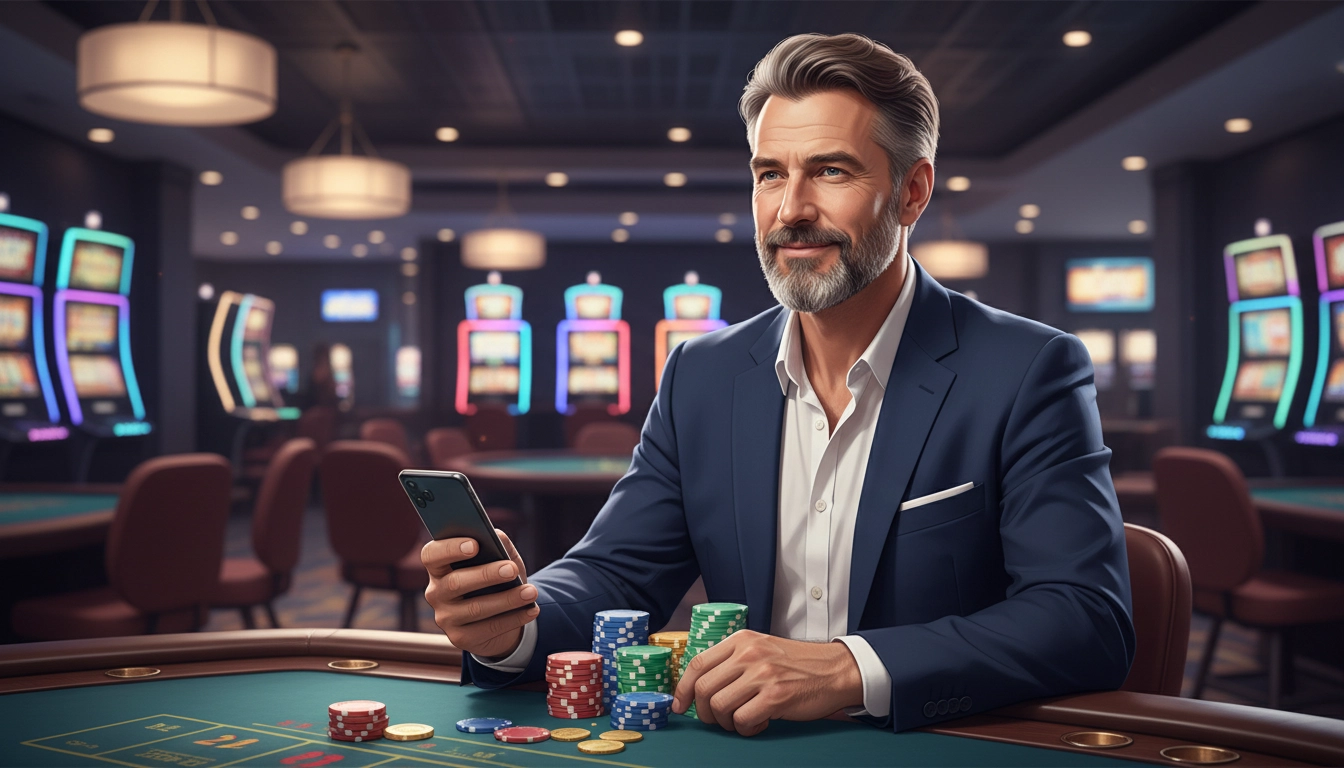 Australian casino analyst with chips and coins after instant PayID deposit